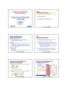 Agenda  Business Process Analysis (BPA): Practical Implementation  1. Defining the Scope of a BPA Project