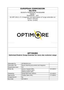 EUROPEAN COMMISSION DG RTD SEVENTH FRAMEWORK PROGRAMME THEME 7 TRANSPORT - SST