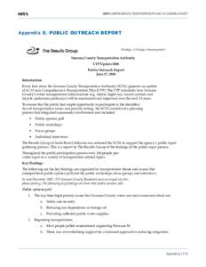 2009 Comprehensive Transportation Plan for Sonoma County - Appendix B: Public Outreach Report