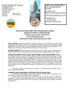 BOARD MEMBERS OF NHNENC:  NORTH HOLLYWOOD NORTH EAST NEIGHBORHOOD COUNCIL