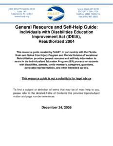 Free Appropriate Public Education / NICHCY / Section 504 of the Rehabilitation Act / Early childhood intervention / Individual Family Service Plan / Florida Division of Vocational Rehabilitation / Office of Special Education and Rehabilitative Services / Disability / Special education in the United States / Education / Special education / Individualized Education Program