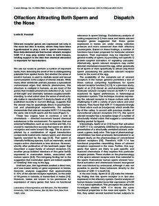 Current Biology, Vol. 14, R918–R920, November 9, 2004, ©2004 Elsevier Ltd. All rights reserved. DOI[removed]j.cub[removed]Olfaction: Attracting Both Sperm and