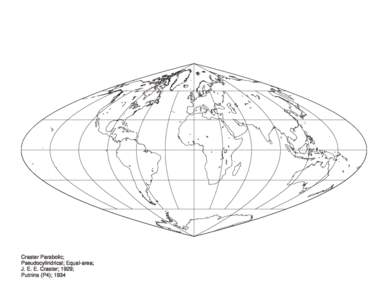 Craster Parabolic; Pseudocylindrical; Equal-area; J. E. E. Craster; 1929; Putnins (P4); 1934  