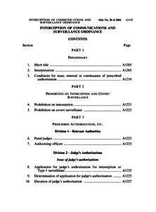 Ord. No. 20 of[removed]A1193 INTERCEPTION OF COMMUNICATIONS AND SURVEILLANCE ORDINANCE
