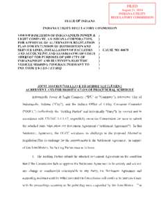 FILED August 21, 2014 INDIANA UTILITY REGULATORY COMMISSION STATE OF INDIANA INDIANA UTILITY REGULATORY COMMISSION