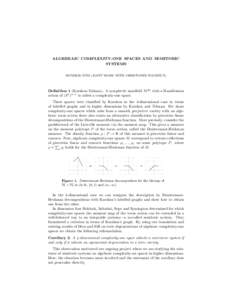 ALGEBRAIC COMPLEXITY-ONE SPACES AND SEMITORIC SYSTEMS ¨ HENDRIK SUSS (JOINT WORK WITH CHRISTOPHE WACHEUX)