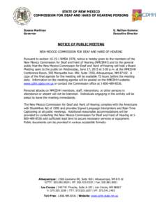 State of New Mexico Commission for Deaf & Hard of Hearing / New Mexico / Deaf culture / Disability / Las Cruces /  New Mexico / Deafness / Assistive technology