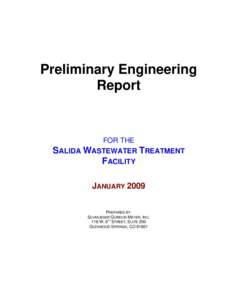 Preliminary Engineering Report FOR THE SALIDA WASTEWATER TREATMENT FACILITY