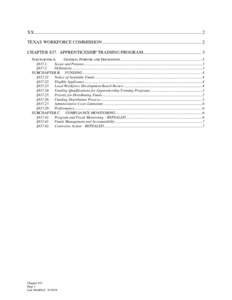 XX. .................................................................................................................................................. 2 TEXAS WORKFORCE COMMISSION ........................................
