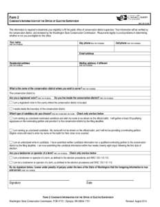 Form 2: Nomination petition for elected supervisor