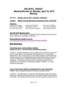 ACPA WSDOT Meeting Minutes for 2012
