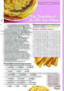 Secondaire  C La Chandeleur : la fête des crêpes