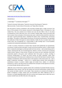 Gender gaps and the rise of the service economy CFM-DP2014-4 L. Rachel Ngai1,2,3,4 and Barbara Petrongolo1,2,3,5 Centre for Economic Performance; 2Centre for Economic Policy Research; 3Centre for Macroeconomics; 4London 