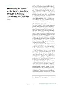 CHAPTER 1.7  Harnessing the Power of Big Data in Real Time through In-Memory Technology and Analytics