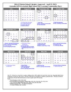 [removed]Darien School Calendar (Approved – April 23, [removed]Amended[removed]to include High School Prof. Learning Communities Days) July September (20)