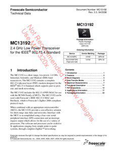 IEEE 802 / Wireless networking / Wireless sensor network / DBm / Freescale Semiconductor / ZigBee / ANT / Sensitivity / Microcontroller / Electronics / Technology / Electronic engineering