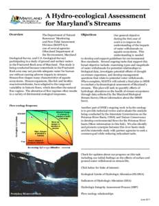 A Hydro-ecological Assessment for Maryland’s Streams Overview The Department of Natural Resources’ Monitoring