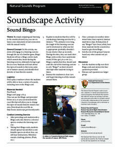 Natural Sounds Program  National Park Service U.S. Department of the Interior  Soundscape Activity