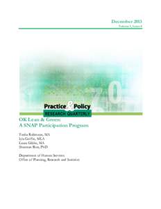 December[removed]Volume 1, Issue 4 OK Lean & Green: A SNAP Participation Program