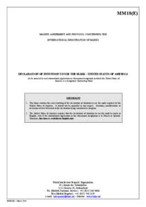 Form MM18 (Madrid Agreement Concerning the International Registration of Marks)