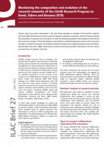 Monitoring the composition and evolution of the research networks of the CGIAR Research Program on Roots, Tubers and Bananas (RTB)