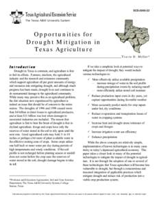 SCS[removed]Texas Agricultural Extension Service The Texas A&M University System  Opportunities for