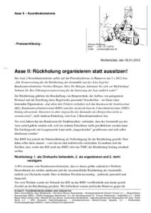 Asse II – Koordinationskreis  - Presseerklärung - Andreas Riekeberg Mobil