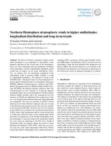 Atmosphere / Quasi-biennial oscillation / Tropical meteorology / Ozone depletion / Sudden stratospheric warming / Ozone layer / NCEP/NCAR Reanalysis / Extratropical cyclone / Stratosphere / Atmospheric sciences / Meteorology / Atmospheric dynamics