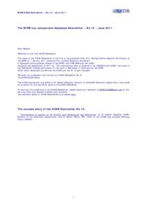 The BIPM key comparison database Newsletter – No 4 – December 2005