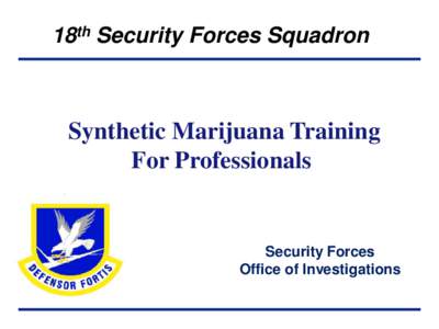 18th Security Forces Squadron  Synthetic Marijuana Training For Professionals  Security Forces