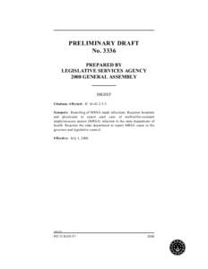 PRELIMINARY DRAFT No[removed]PREPARED BY LEGISLATIVE SERVICES AGENCY 2008 GENERAL ASSEMBLY