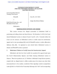 Case: 1:15-cvDocument #: 115 Filed: Page 1 of 25 PageID #:1188  UNITED STATES DISTRICT COURT FOR THE NORTHERN DISTRICT OF ILLINOIS EASTERN DIVISION U.S. Commodity Futures