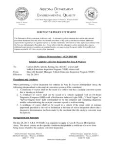 SUBSTANTIVE POLICY STATEMENT This Substantive Policy statement is advisory only. A substantive policy statement does not include internal procedural documents that only affect the internal procedures of the agency and do