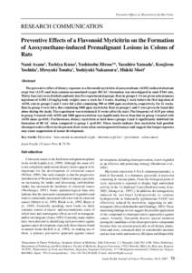 Preventive Effects of Myricitrin in the Rat Colon  RESEARCH COMMUNICATION