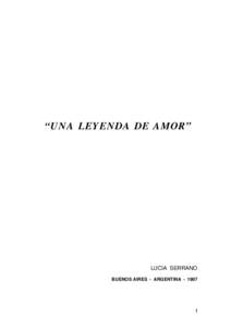 “UNA LEYENDA DE AMOR”  LUCIA SERRANO BUENOS AIRES - ARGENTINA[removed]