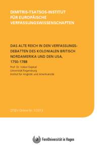 DIMITRIS-TSATSOS-INSTITUT FÜR EUROPÄISCHE VERFASSUNGSWISSENSCHAFTEN