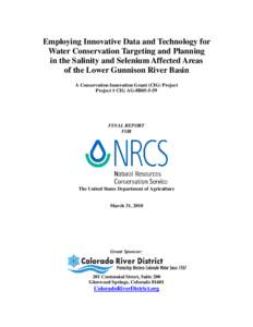 Agricultural soil science / Soil science / Environmental soil science / Land management / Agronomy / Soil salinity control / Uncompahgre Valley / Uncompahgre River / Irrigation / Geography of the United States / Colorado counties / Geography of Colorado