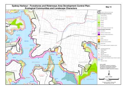 Sydney Harbour - Foreshores and Waterways Area Development Control Plan: Ecological Communities and Landscape Characters Map 15 Legend