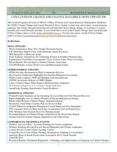 Effects of global warming / Adaptation to global warming / Global warming / Current sea level rise / Coastal management / Coastal Barrier Resources Act / Flood / Emergency management / National Ocean Service / Physical geography / Atmospheric sciences / Meteorology