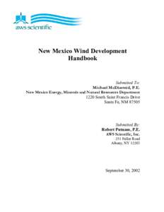 New Mexico Wind Development Handbook Submitted To: Michael McDiarmid, P.E.