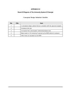 APPENDIX 5 D Board Of Regents of The University System Of Georgia Conceptual Design Submittal Checklist  No.