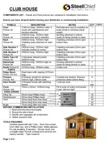 CLUB HOUSE INSTALLATION INSTRUCTIONS CK Final Copy
