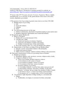 Microsoft Word - Governmentality outline.doc