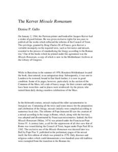 The Kerver Missale Romanum