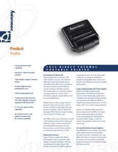 Product Proﬁle • Integrated Bluetooth™ capability