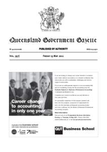 QueenslandGovernment Government Gazette Queensland Gazette PP[removed]