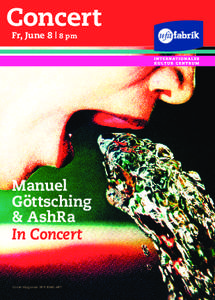 Concert Fr, June 8 | 8 pm Manuel Göttsching & AshRa