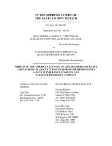 IN THE SUPREME COURT OF THE STATE OF NEW MEXICO Ct. App. No. 26,058 Supreme Court No. 30,165 JOAN FERRELL, MARIA C. CAPPUZELLO, ELIZABETH MARTINEZ, and H. JAKE SALAZAR,