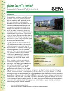 ¿Cómo Crece Tu Jardín?  Redesarrollo de “Brownfields” y Agricultura Local Introducción  La gente está cada vez más consciente de los