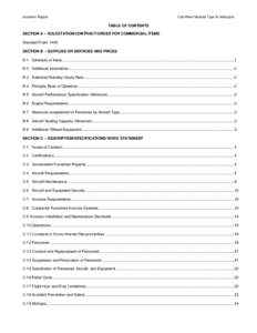 Southern Region  Call When Needed Type III Helicopter TABLE OF CONTENTS SECTION A – SOLICITATION/CONTRACT/ORDER FOR COMMERCIAL ITEMS